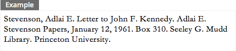 Citation of a letter from an archive